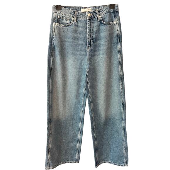 Mango Wide‎ Leg Jeans Medium Wash High Rise size 6 - Picture 1 of 6